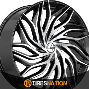 Azara Aza-537 Gloss Black & Machined 24X9 5X115/5X120 78.1 15