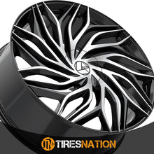 Azara Aza-537 Gloss Black & Machined 24X9 5X115/5X120 78.1 15
