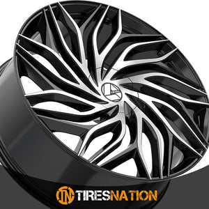 Azara Aza-537 Gloss Black & Machined 24X9 5X115/5X120 78.1 15