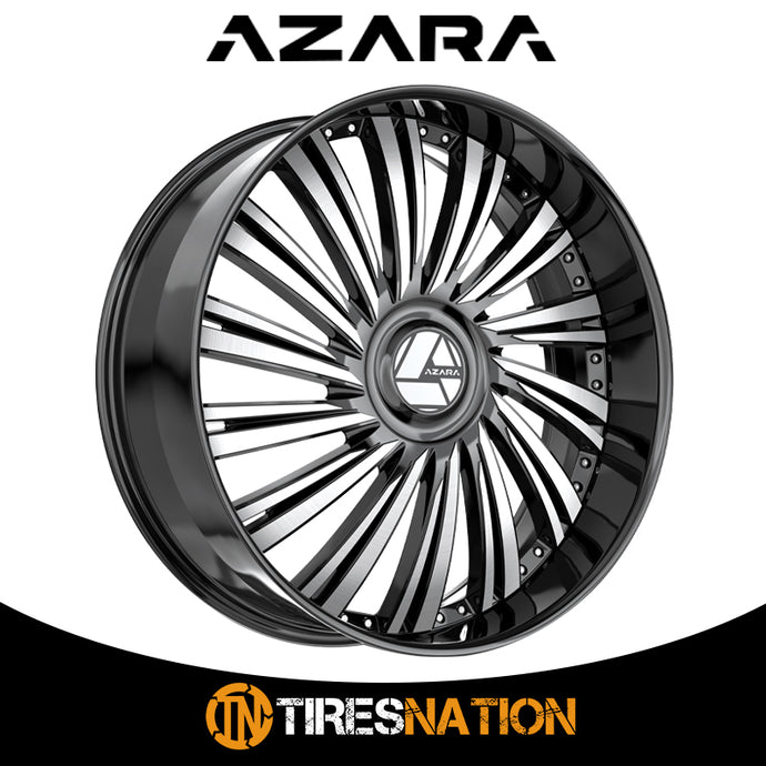 Azara Azx-102 Gloss Black & Machined 24X9 Blank 5X 78.1 15