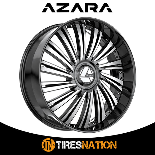 Azara Azx-102 Gloss Black & Machined 24X9 5X115/5X120 78.1 15