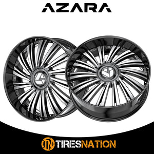 Azara Azx-102 Gloss Black & Machined 24X9 Blank 5X 78.1 15