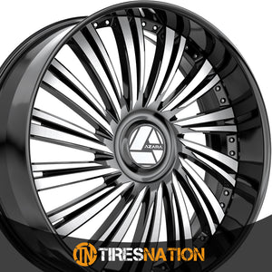 Azara Azx-102 Gloss Black & Machined 24X9 5X115/5X120 78.1 15