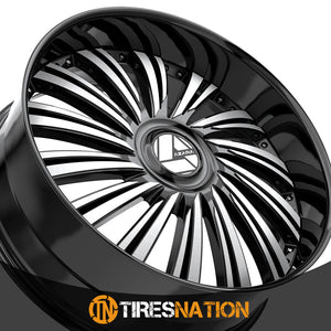 Azara Azx-102 Gloss Black & Machined 24X9 Blank 5X 78.1 15