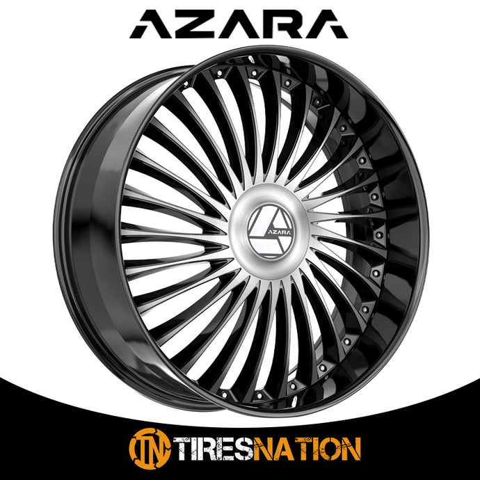 Azara Azx-103 Gloss Black & Machined 24X9 Blank 5X 78.1 15