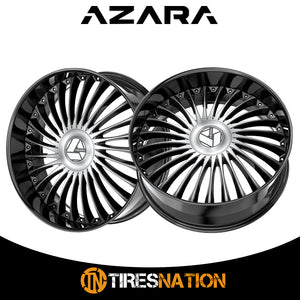 Azara Azx-103 Gloss Black & Machined 24X9 Blank 5X 78.1 15