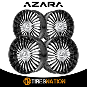 Azara Azx-103 Gloss Black & Machined 24X9 Blank 5X 78.1 15