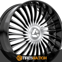 Azara Azx-103 Gloss Black & Machined 24X9 Blank 5X 78.1 15