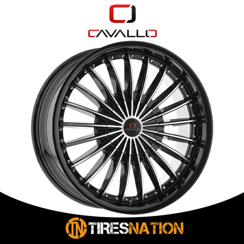 Cavallo Clv-32 Gloss Black & Machined 22X9.5 Blank 78.1 15