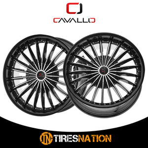 Cavallo Clv-32 Gloss Black & Machined 22X9.5 Blank 78.1 15