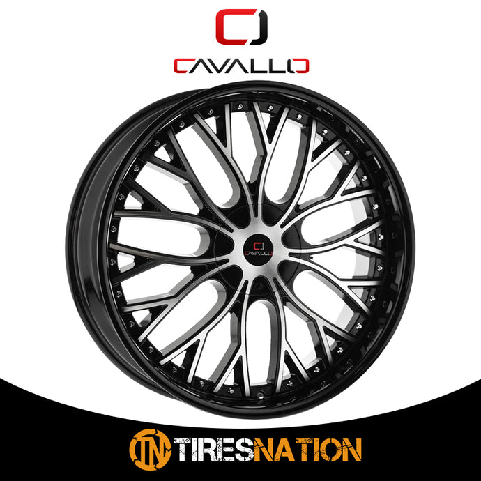 Cavallo Clv-33 Gloss Black & Machined 26X9.5 Blank 78.1 18