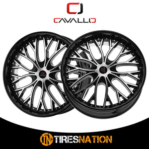 Cavallo Clv-33 Gloss Black & Machined 26X9.5 Blank 78.1 18