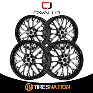 Cavallo Clv-33 Gloss Black & Machined 26X9.5 Blank 78.1 18