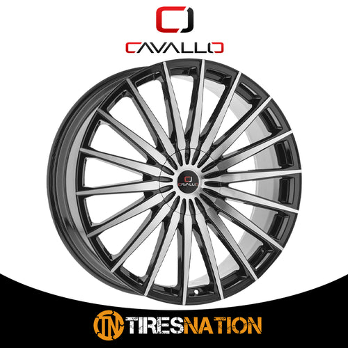 Cavallo Clv-34 Gloss Black & Machined 26X9.5 Blank 78.1 18