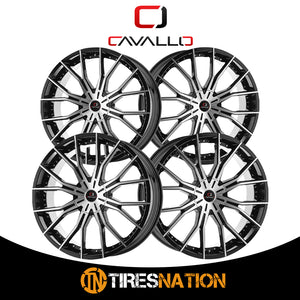 Cavallo Clv-36 Gloss Black & Machined 18X8 4X100/4X114.3 74.1 35