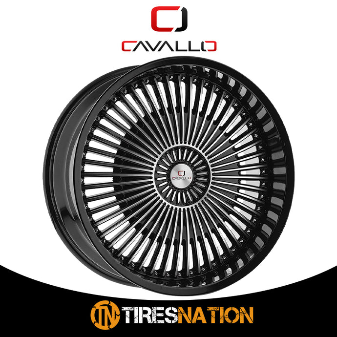 Cavallo Clv-41 Gloss Black & Machined 20X8.5 5X114.3/5X120 74.1 35