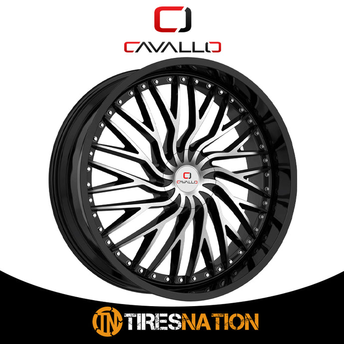 Cavallo Clv-43 Gloss Black & Machined 22X9.5 Blank 78.1 15