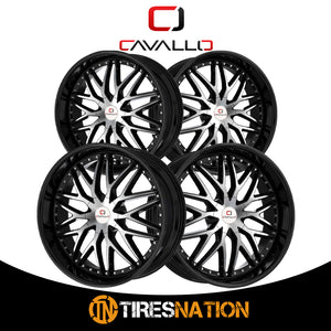 Cavallo Clv-46 Gloss Black & Machined 18X8 4X100/4X114.3 74.1 35