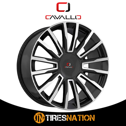 Cavallo Clv-47 Gloss Black & Machined 24X9 5X115/5X120 78.1 34