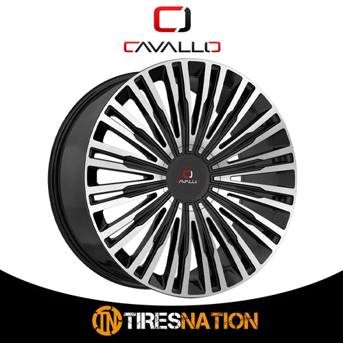 Cavallo Clv-48 Gloss Black & Machined 22X9.5 5X115/5X120 74.1 15