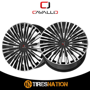 Cavallo Clv-48 Gloss Black & Machined 24X9 5X115/5X120 78.1 18