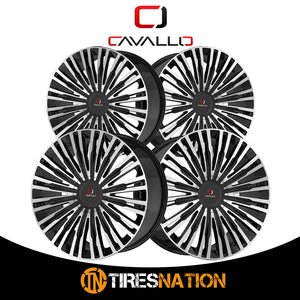 Cavallo Clv-48 Gloss Black & Machined 22X9.5 5X115/5X120 74.1 15