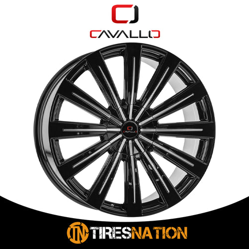 Cavallo Clv-49 Gloss Black & Machined 22X8.5 5X114.3/5X120 74.1 38