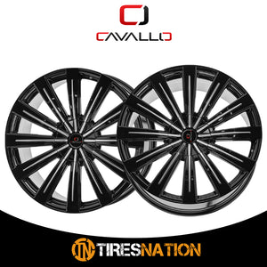 Cavallo Clv-49 Gloss Black & Machined 22X8.5 5X114.3/5X120 74.1 38