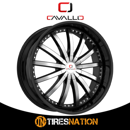Cavallo Clv-53 Gloss Black & Machined 22X8.5 5X114.3/5X120 74.1 38