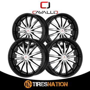 Cavallo Clv-53 Gloss Black & Machined 22X8.5 5X112/5X114.3 74.1 38