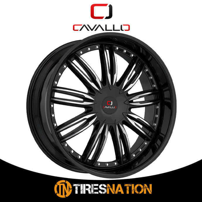 Cavallo Clv-54 Gloss Black & Machined 22X8.5 5X112/5X114.3 74.1 38