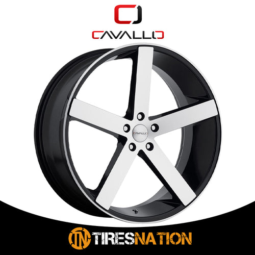 Cavallo Clv-5 Gloss Black & Machined 22X9 Blank 74.1 35