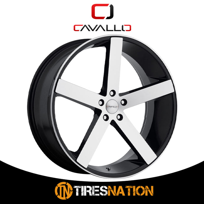 Cavallo Clv-5 Gloss Black & Machined 22X9 Blank 74.1 35