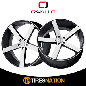Cavallo Clv-5 Gloss Black & Machined 22X9 Blank 74.1 35