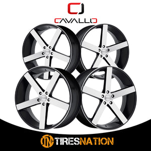Cavallo Clv-5 Gloss Black & Machined 22X9 Blank 74.1 35