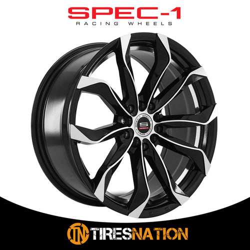 Spec-1 Sp-44 Gloss Black & Machined 18X8.5 4X100/4X114.3 73.1 40