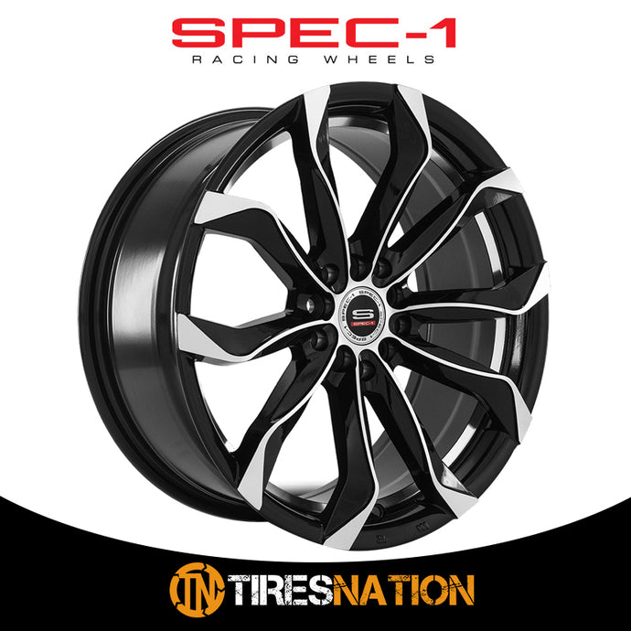 Spec-1 Sp-44 Gloss Black & Machined 18X8.5 4X100/4X114.3 73.1 40