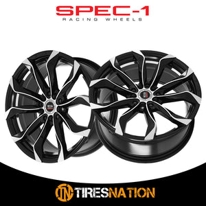 Spec-1 Sp-44 Gloss Black & Machined 18X8.5 4X100/4X114.3 73.1 40