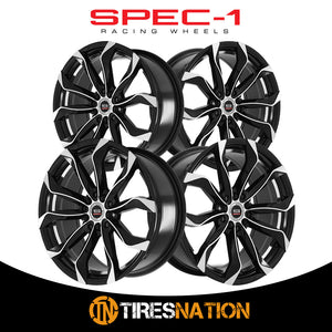 Spec-1 Sp-44 Gloss Black & Machined 18X8.5 4X100/4X114.3 73.1 40