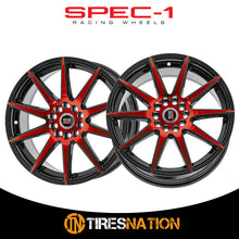 Spec-1 Sp-51 Gloss Black & Red Machined 18X8 4X100/4X114.3 73.1 38