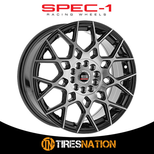 Spec-1 Sp-52 Gloss Black & Machined 18X8 4X100/4X114.3 73.1 38