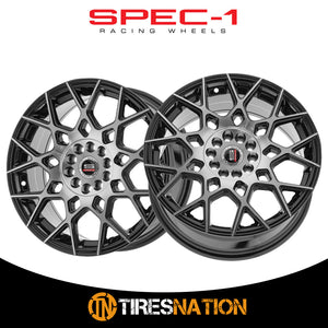 Spec-1 Sp-52 Gloss Black & Machined 18X8 4X100/4X114.3 73.1 38