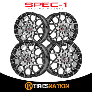 Spec-1 Sp-52 Gloss Black & Machined 18X8 4X100/4X114.3 73.1 38