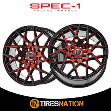 Spec-1 Sp-52 Gloss Black & Red Machined 18X8 4X100/4X114.3 73.1 38