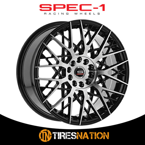 Spec-1 Sp-53 Gloss Black & Machined 18X8 4X100/4X114.3 73.1 38