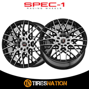 Spec-1 Sp-53 Gloss Black & Machined 18X8 4X100/4X114.3 73.1 38