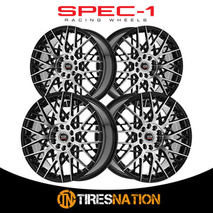 Spec-1 Sp-53 Gloss Black & Machined 18X8 4X100/4X114.3 73.1 38