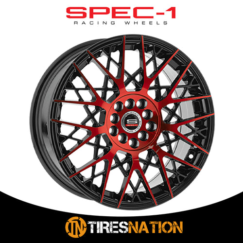Spec-1 Sp-53 Gloss Black & Red Machined 20X8.5 5X112/5X114.3 73.1 38