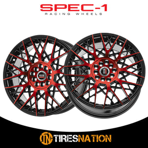Spec-1 Sp-53 Gloss Black & Red Machined 20X8.5 5X112/5X114.3 73.1 38
