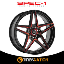 Spec-1 Sp-54 Gloss Black & Red Machined 18X8 4X100/4X114.3 73.1 38